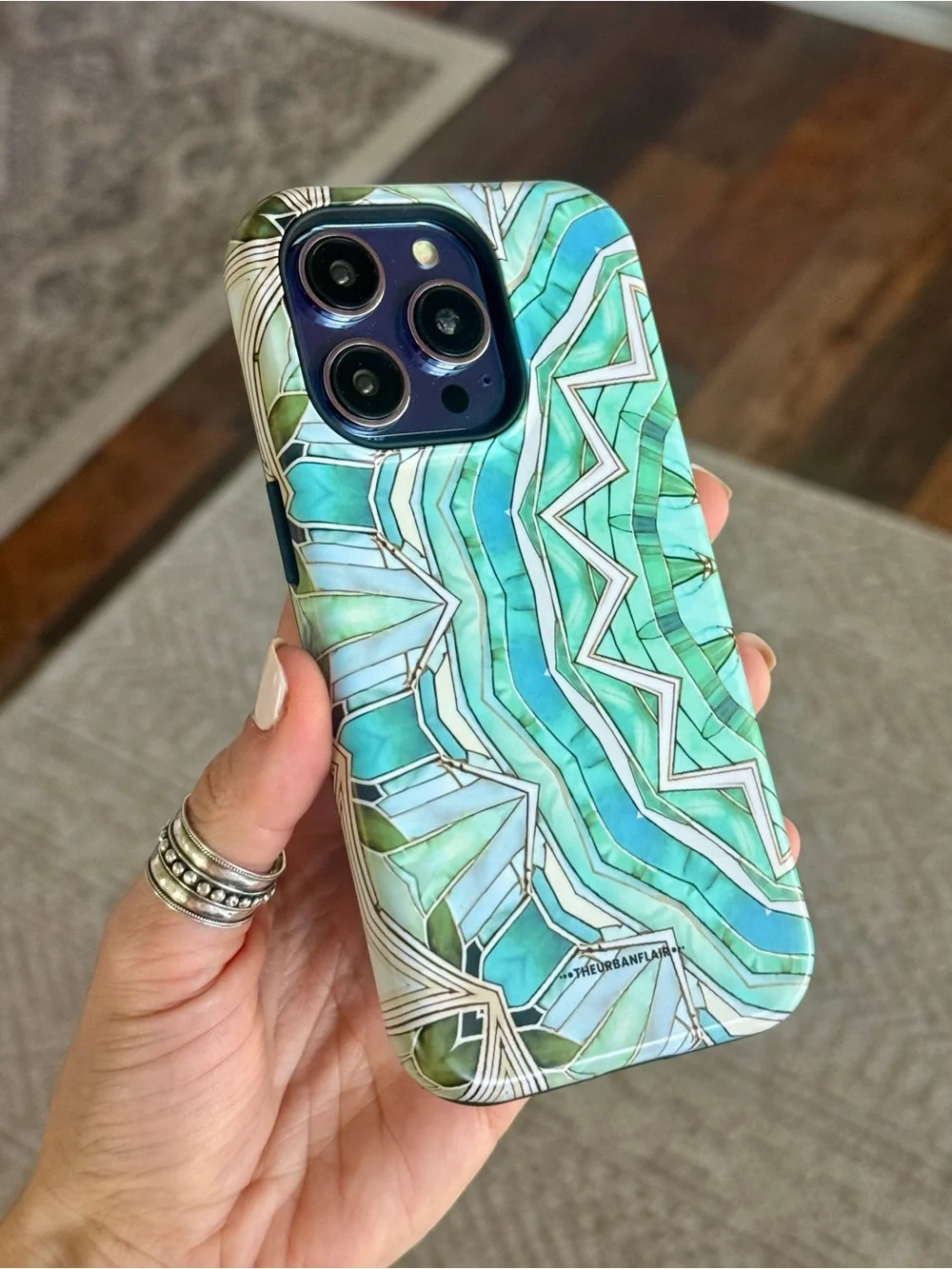 Green Boho Mandala MagSafe Tough Case For iPhone 14 Pro